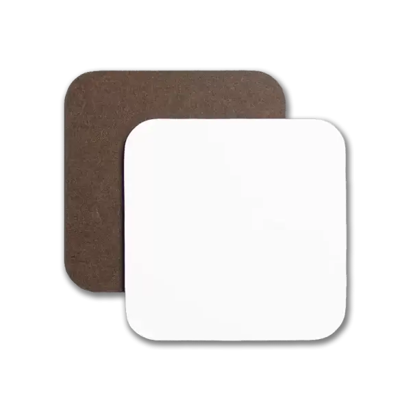 Hardboard backing of a coaster