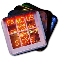 New Orleans It’s a Sign Coasters Set of coasters with color images depicting New Orlean's French Quarter