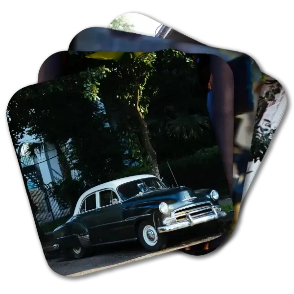 New Orleans Garden District Streets Coasters \A coaster set featuring New Orleans pictures of various colorful vintage scenes