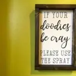 Restroom sign: If your doodies be cray, please use the spray
