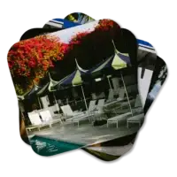 Palm Springs Photo Coasters With pool scenes and other architectural elements