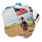 Let's Rodeo Colorado Coasters Set of four coasters featuring colorful scenes from a Colorado rodeo