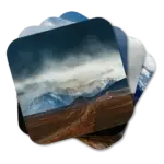 Mountains are Calling Coaster Set Set of four coasters featuring Colorado's Rocky Mountains