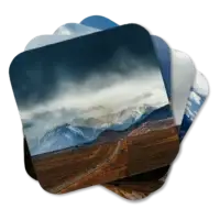 Mountains are Calling Coaster Set Set of four coasters featuring Colorado's Rocky Mountains