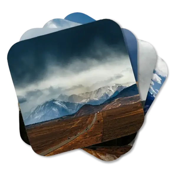 Mountains are Calling Coaster Set Set of four coasters featuring Colorado's Rocky Mountains