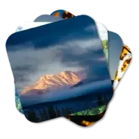 Colorado Seasons Coaster Set A set of four coasters featuring colorful scenes of Colorado's four seasons