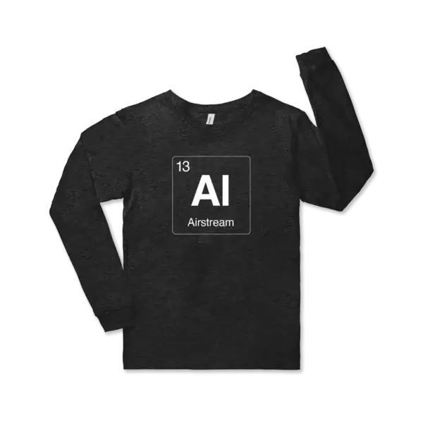 Airstream element tee shirt Airstream element symbol on a charcoal Bella canvas unisex jersey long sleeve tee