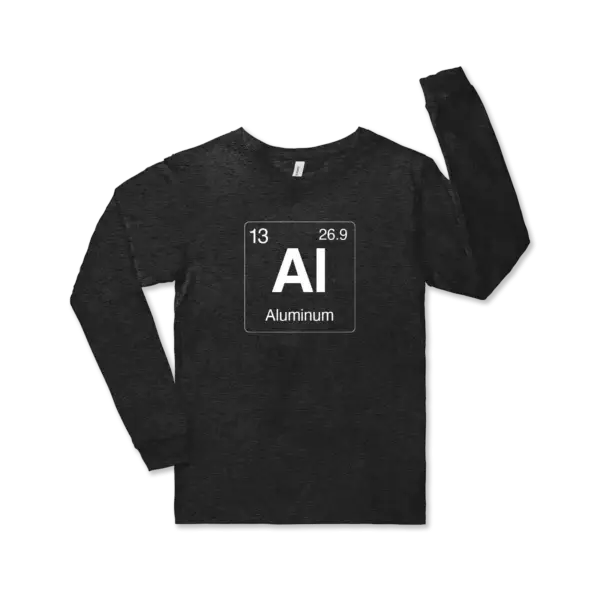 Aluminum element tee shirt Aluminum element symbol on a charcoal Bella canvas unisex jersey long sleeve tee
