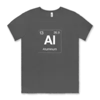 Aluminum element tee shirt Airstream element symbol on a gray Bella canvas unisex tee shirt