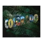 Colorado Blanket with each letter showing a different Colorado photo