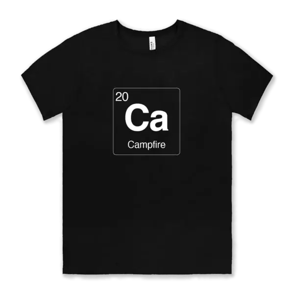 Campfire element tee shirt Airstream element symbol on a black Bella canvas unisex tee shirt