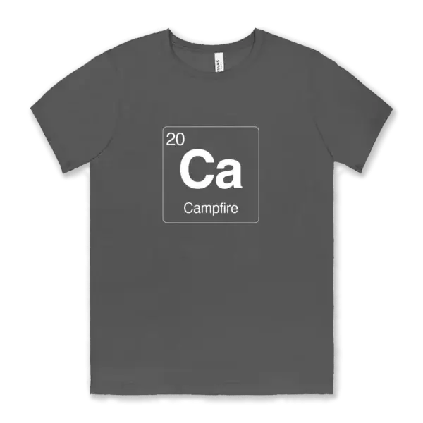 Campfire element tee shirt Airstream element symbol on a gray Bella canvas unisex tee shirt