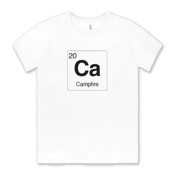 Campfire element tee shirt Airstream element symbol on a white Bella canvas unisex tee shirt