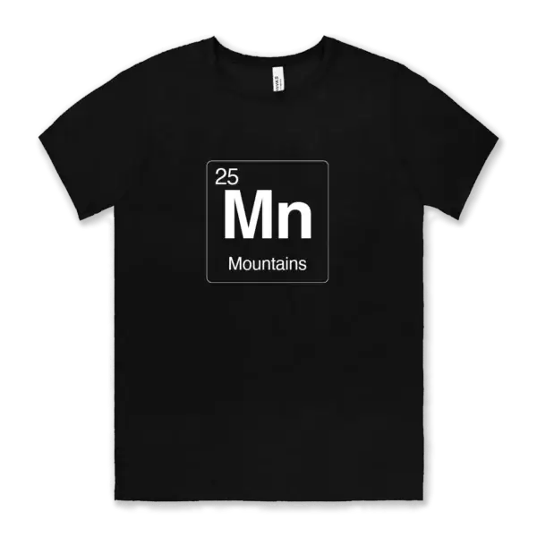 Mountains element tee shirt Airstream element symbol on a black Bella canvas unisex tee shirt
