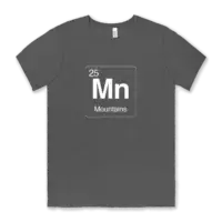 Mountains element tee shirt Airstream element symbol on a gray Bella canvas unisex tee shirt