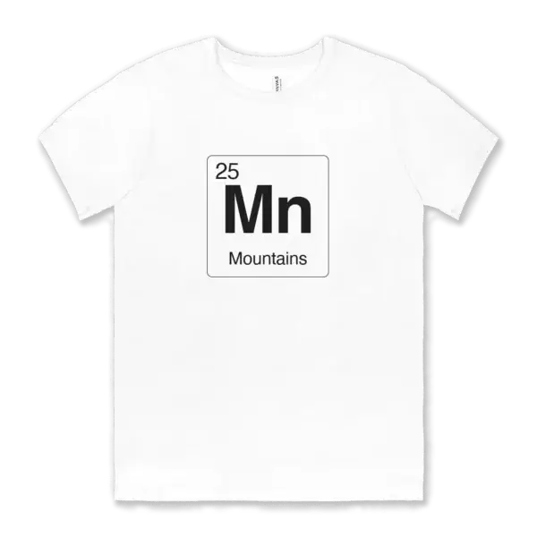 Mountains element tee shirt Airstream element symbol on a white Bella canvas unisex tee shirt