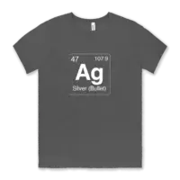 Silver bullet Airstream element tee shirt Airstream element symbol on a gray Bella canvas unisex tee shirt