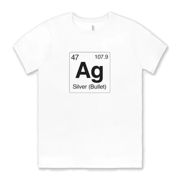 Silver bullet Airstream element tee shirt Airstream element symbol on a white Bella canvas unisex tee shirt