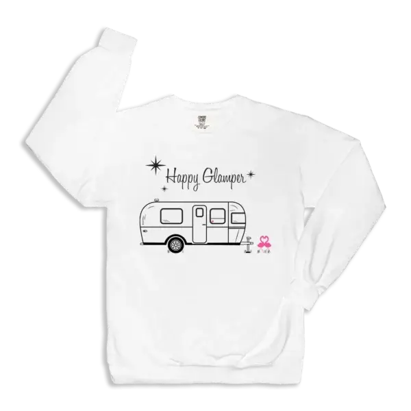 Happy Glamper Airstream sweatshirt, white color