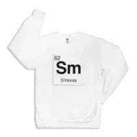 S'mores element sweatshirt Airstream element symbol on a white crewneck sweatshirt