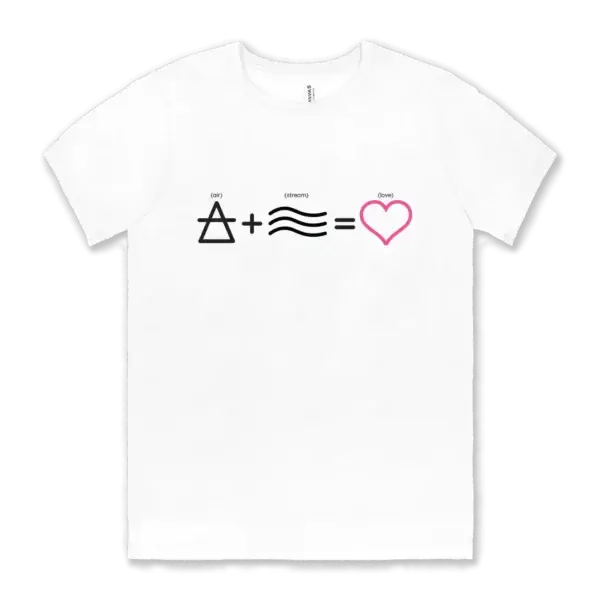 Airstream Love Tee Shirt featuring Air + Stream = Love icons